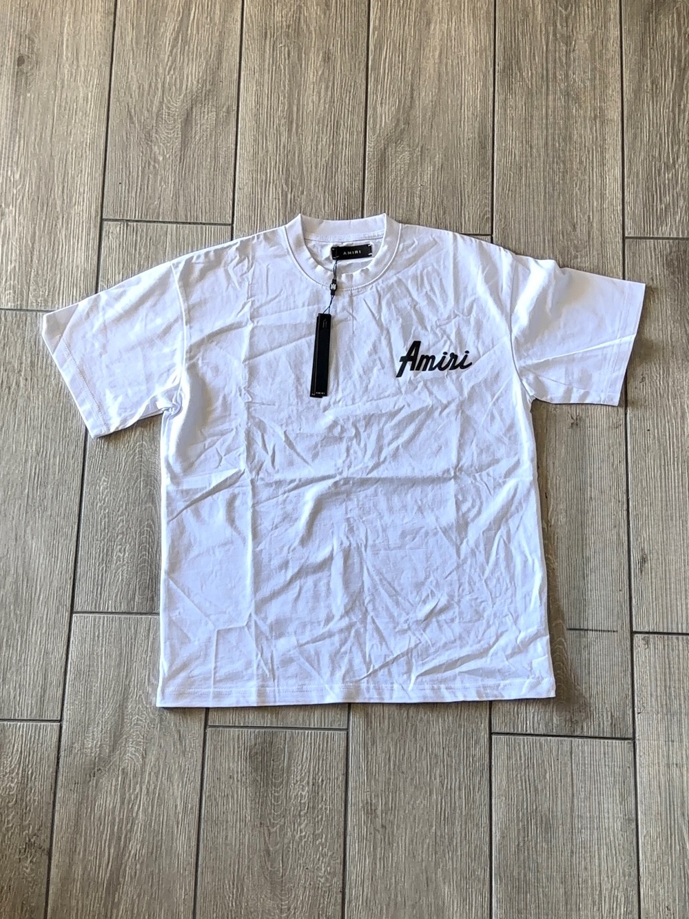 AMIRI Black Tee with Black Logo Size Medium